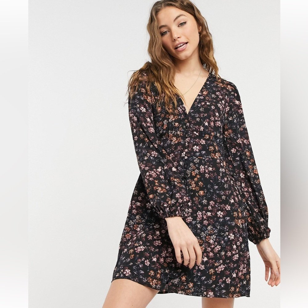 [Abercrombie] Long Sleeve Button Mini Dress
